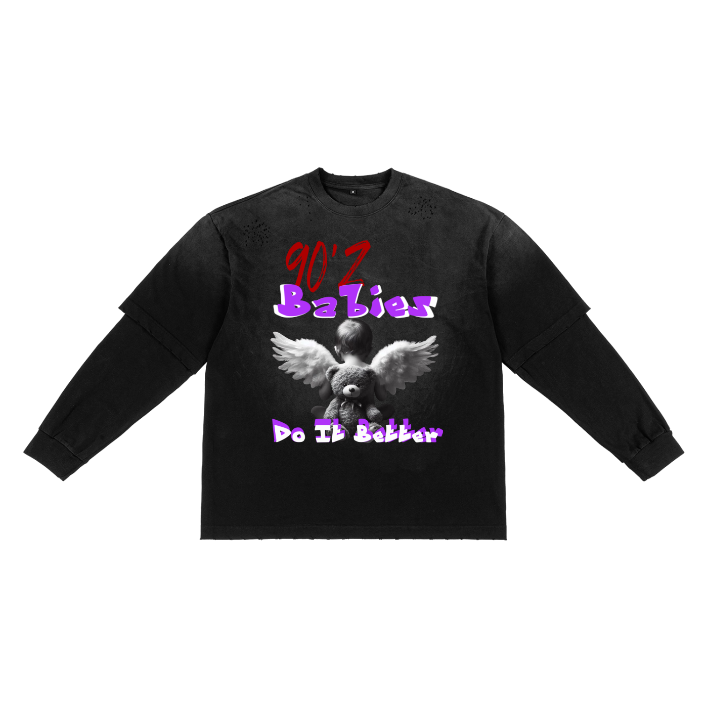 Sunfade Hand-Frayed Faux Two-Piece T-Shirt ODMPOD