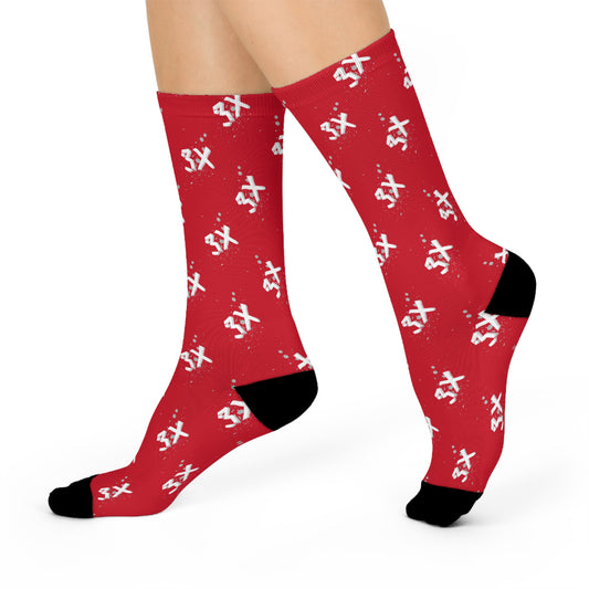 3X Splatter Socks - Red