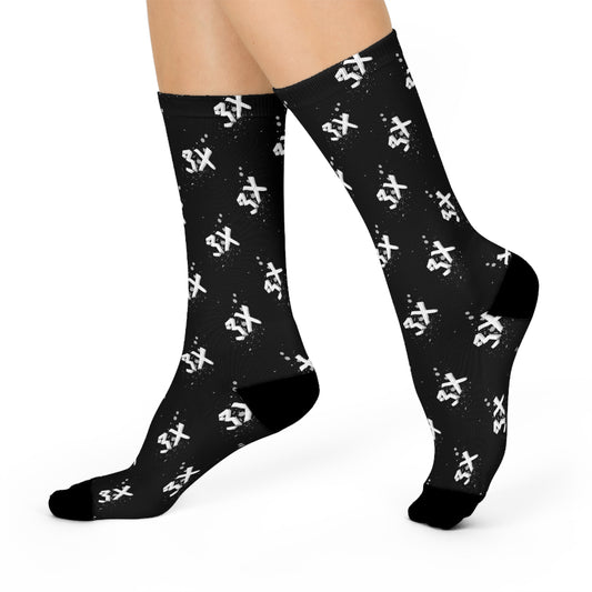 3X Splatter Socks - Black