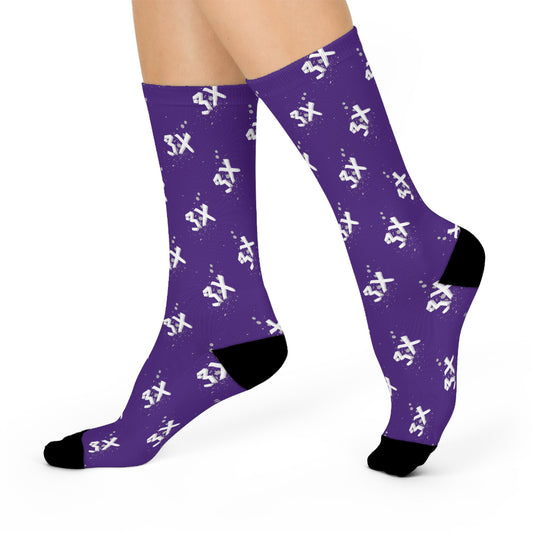 3X Splatter Socks - Purple