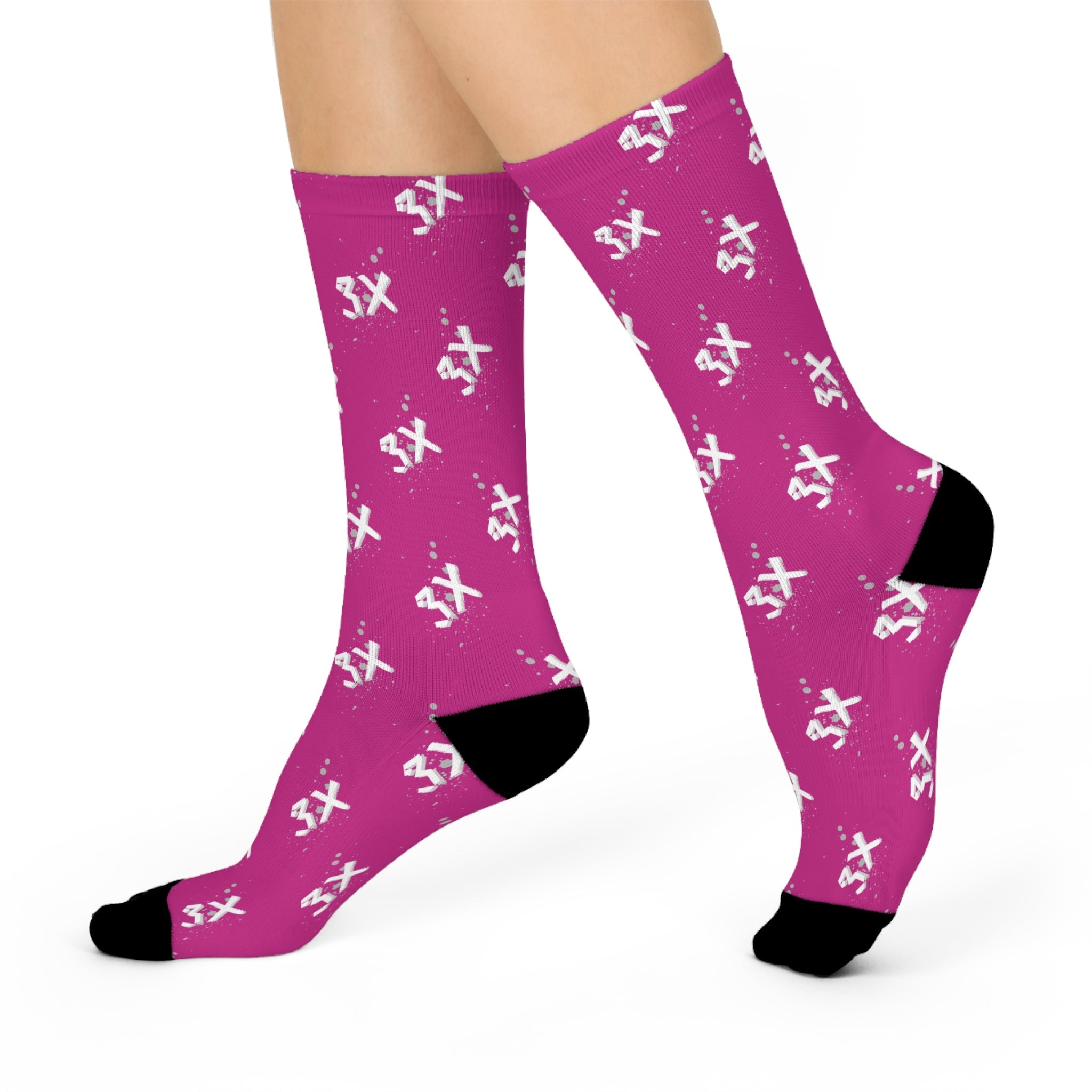 3X Splatter Socks - Pink Printify