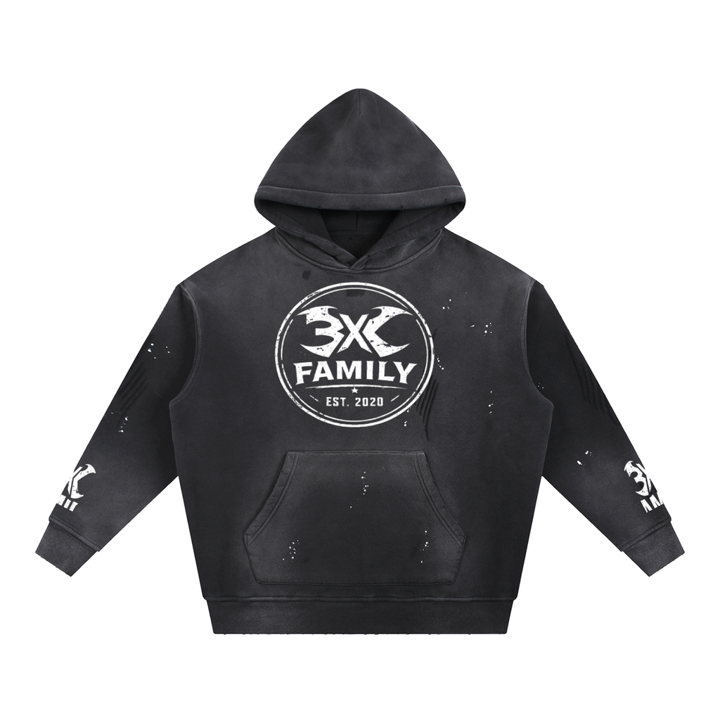 Vintage Washed Frayed Fleece Hoodie ODMPOD