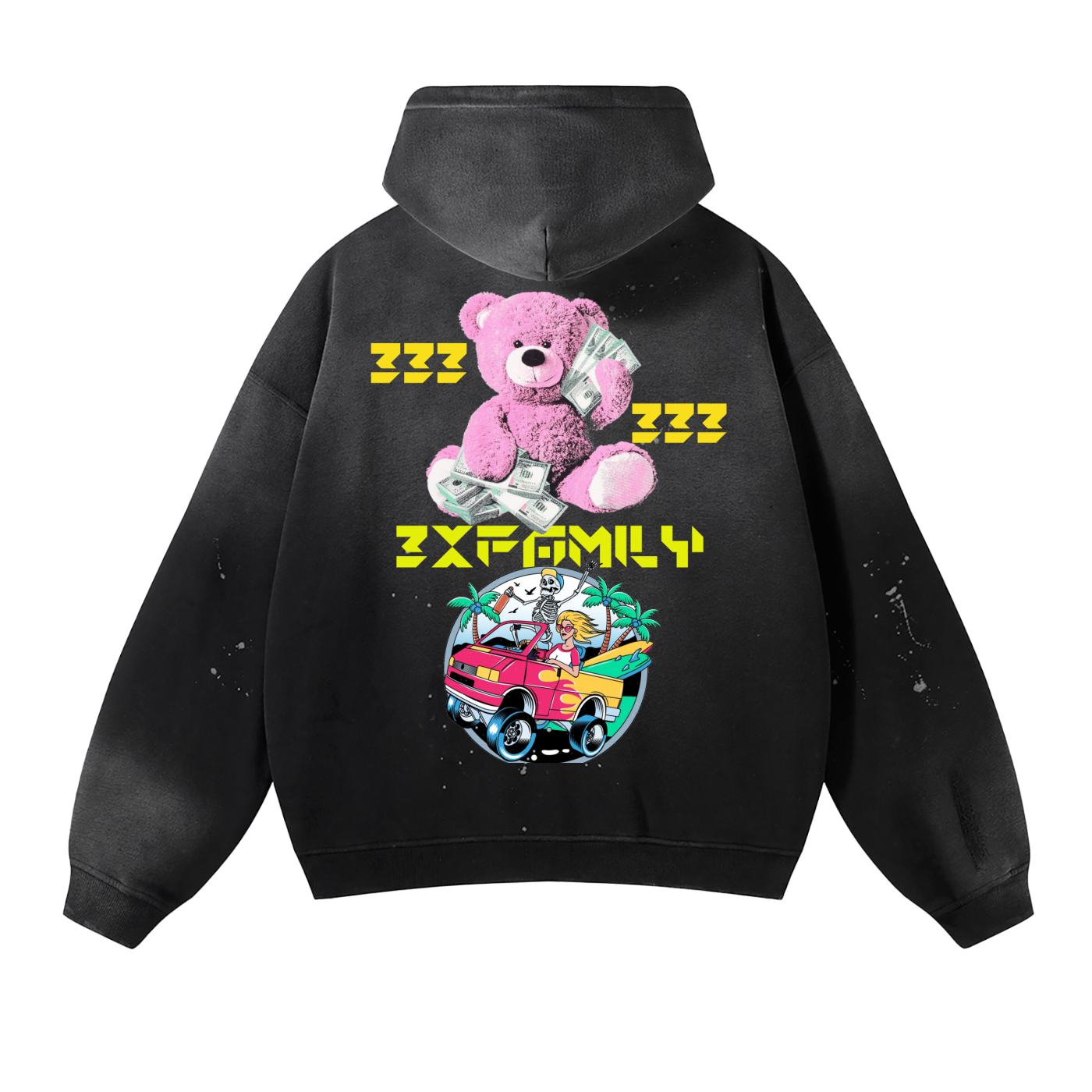 Vintage Washed Frayed Fleece Hoodie ODMPOD