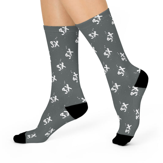 3X Splatter Socks - Dark Grey