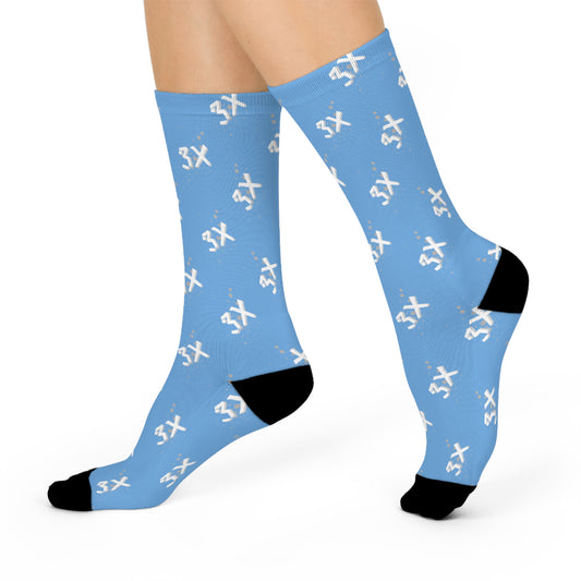 3X Splatter Socks - Blue