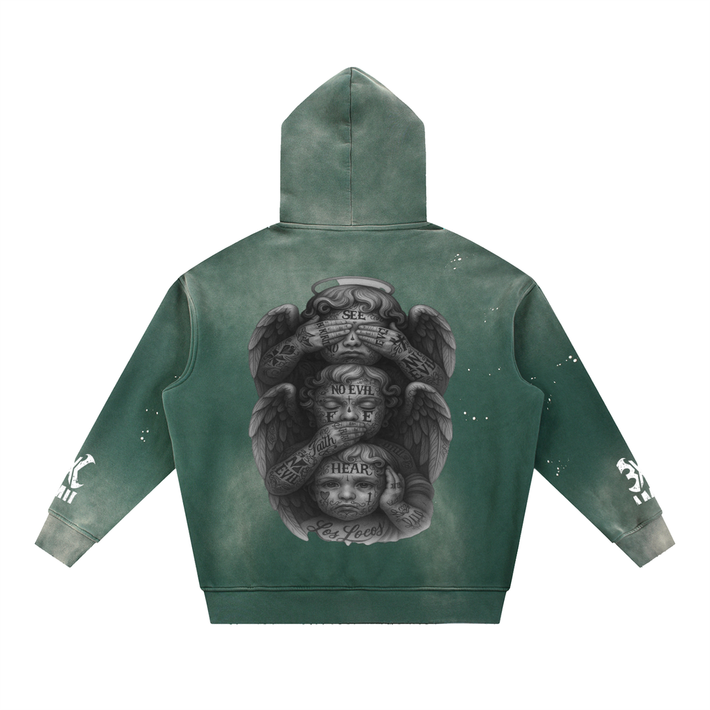 Vintage Washed Frayed Fleece Hoodie ODMPOD