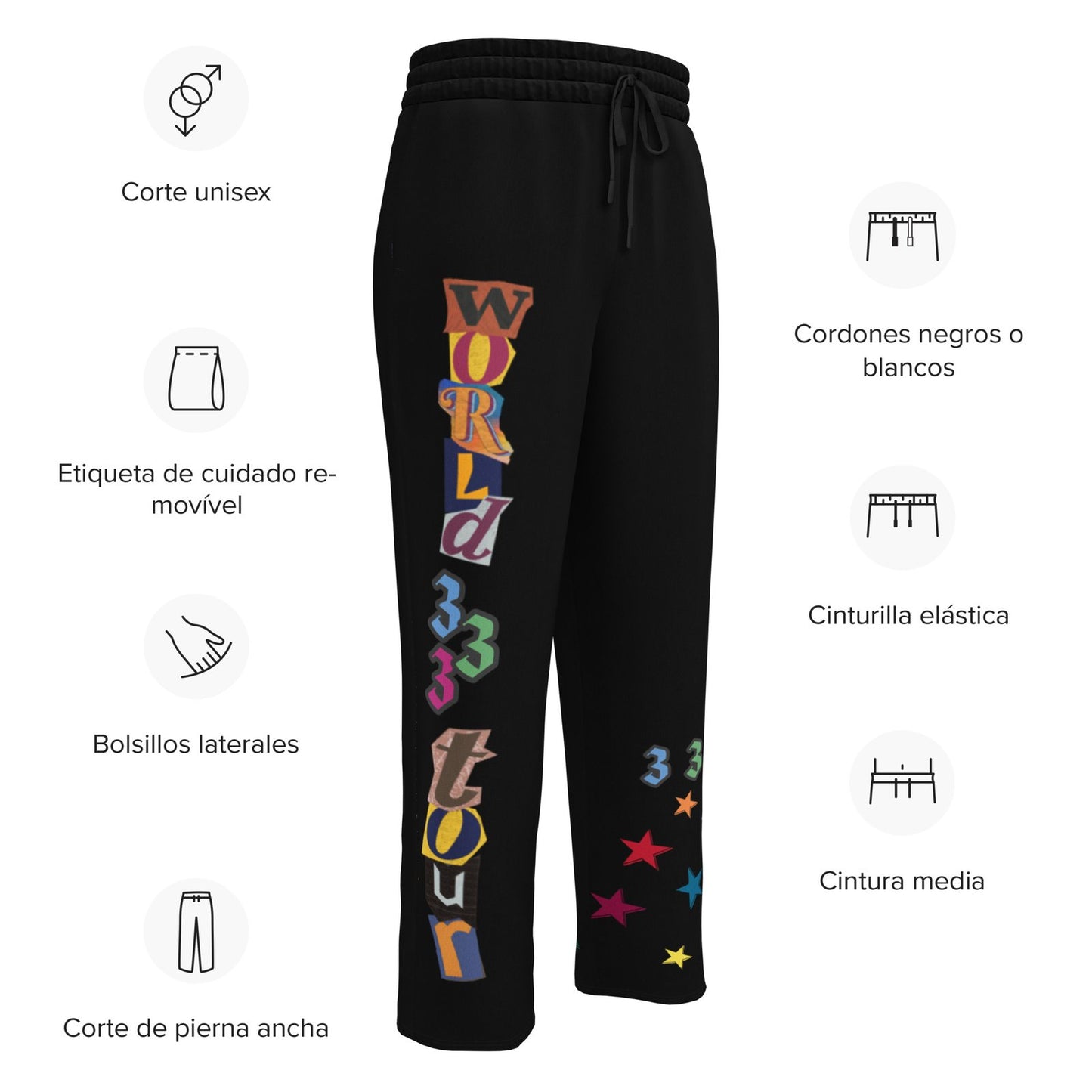 333 World Tour Wide Leg Pants - Black 